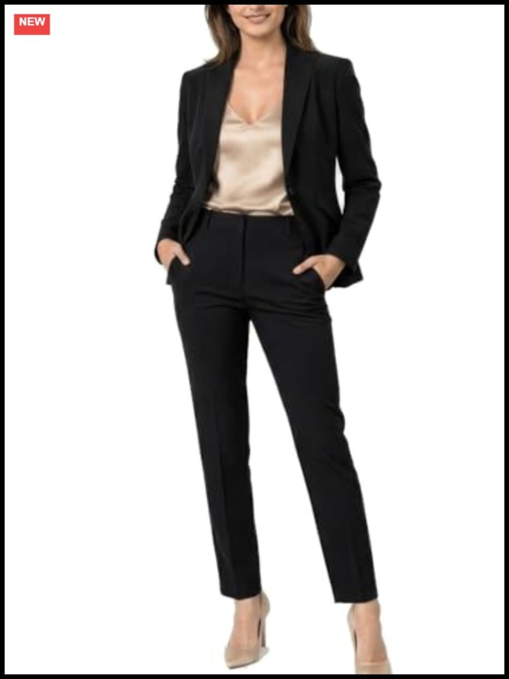 Marycrafts Women's Pantsuit Set Blazer Business Professional Workwear
